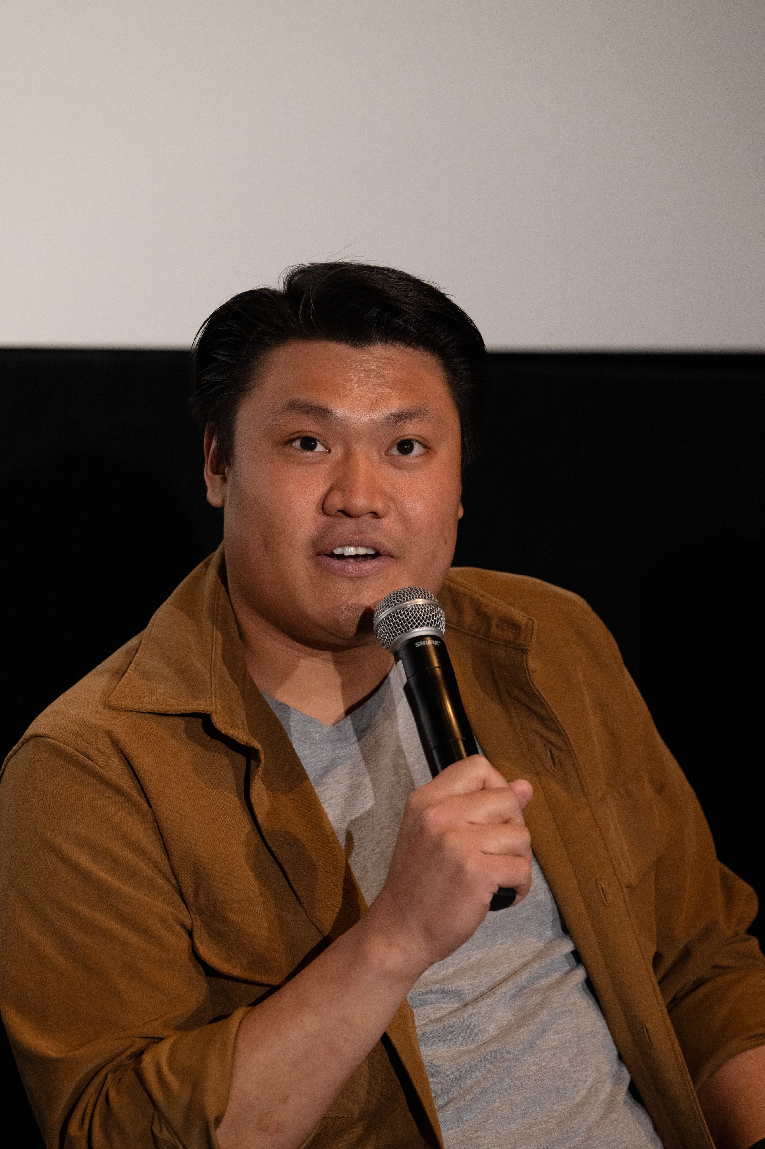 Aaron Wong speaking at the Q&A